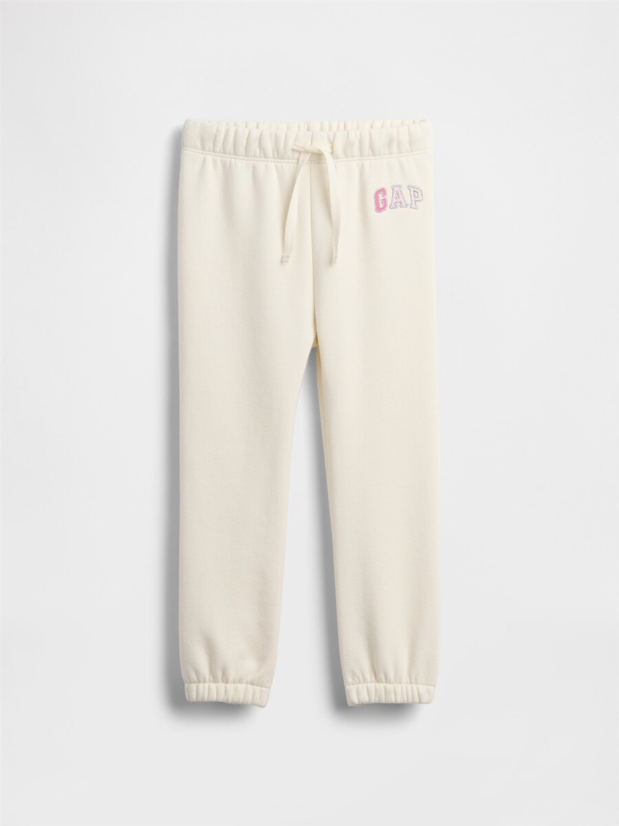 Pantalón Deportivo Logo Gap Toddler Niña - Ivory Frost 