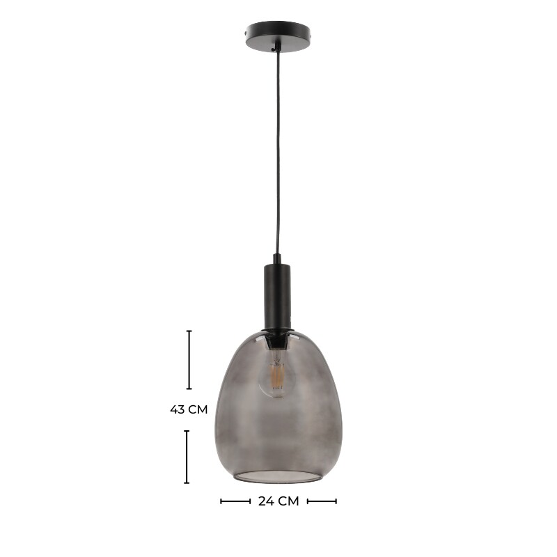 LUMINARIA COLGANTE PIREO SMALL Luminaria Colgante Pireo Small Negra ø 23 cm