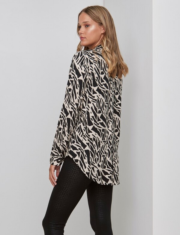 Camisa Animal Print NEGRO/BEIGE