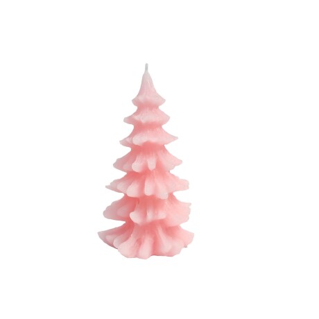Vela navideña árbol rosa