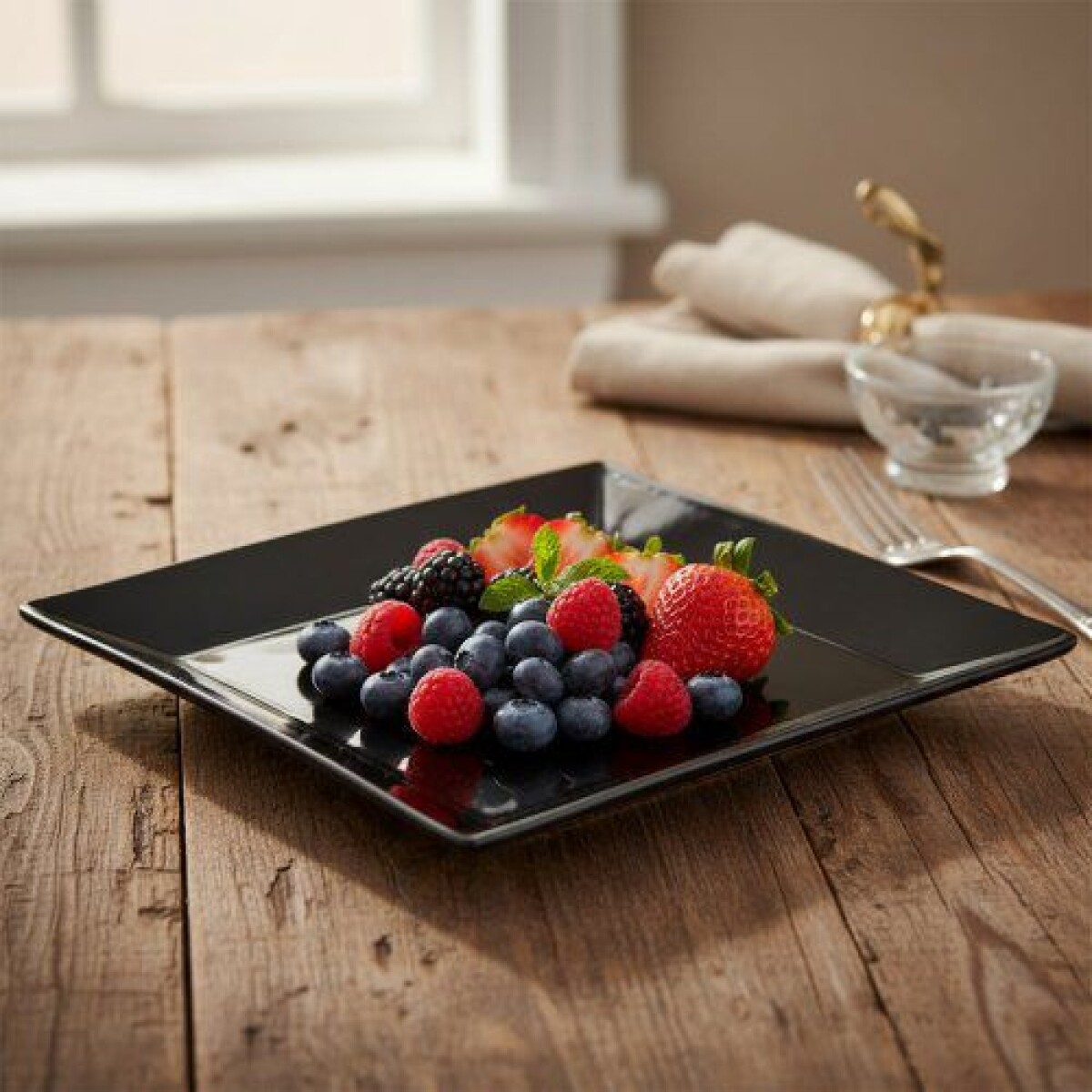 Juego de platos de postre cuadrados Oxford - 6 piezas 