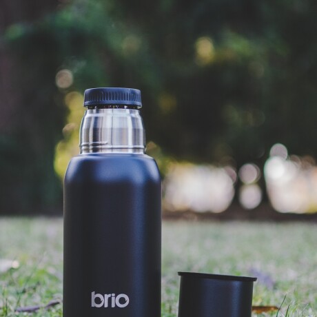 Termo Acero Inox 750 Ml brio Con Pico Cebador Negro