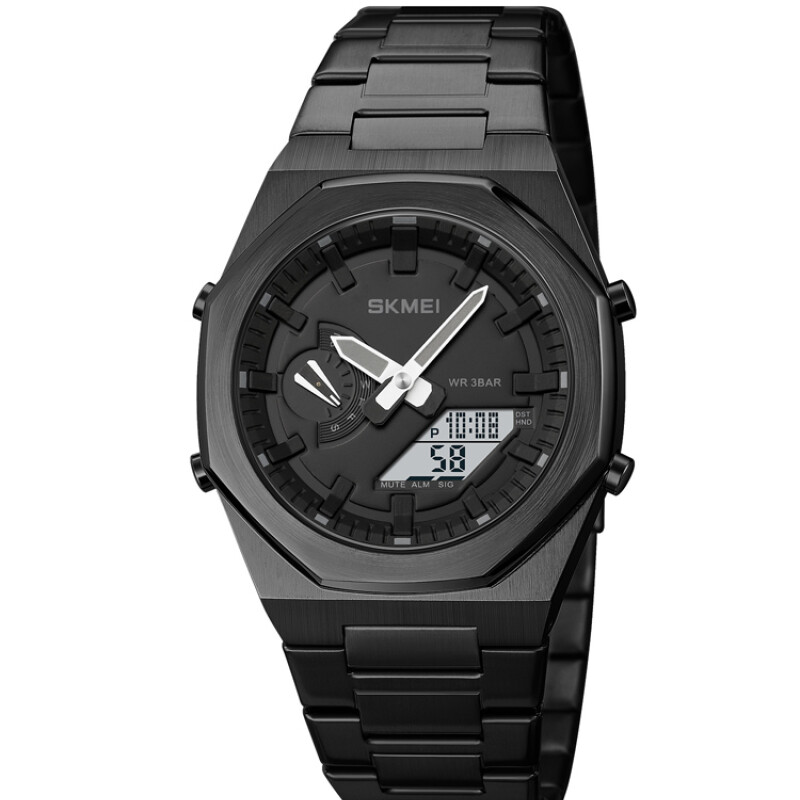 Reloj Skmei 1816BKBKWT Híbrido Hombre Negro con Pantalla Blanca Negro