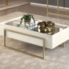 Mesa De Living Vidrio Y Metal - Pilar Blanco