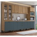 COCINA MODULADA 3,51 MT CAPUCCINO/AZUL - FINESSE COCINA MODULADA 3,51 MT CAPUCCINO/AZUL - FINESSE