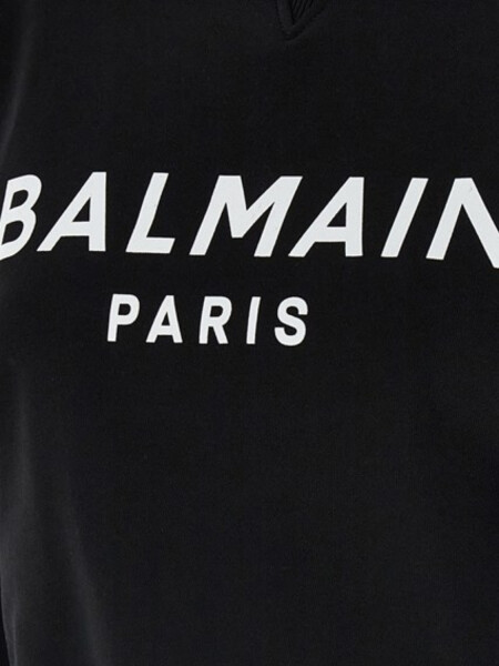 Balmain - Buzo de algodón con logo Balmain Paris Negro