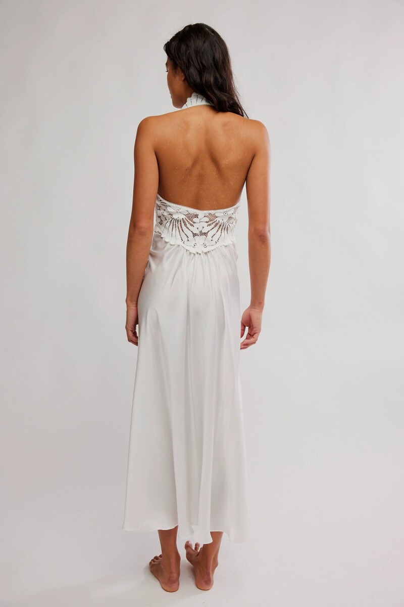 VESTIDO MIDI PETAL PARTY Marfil