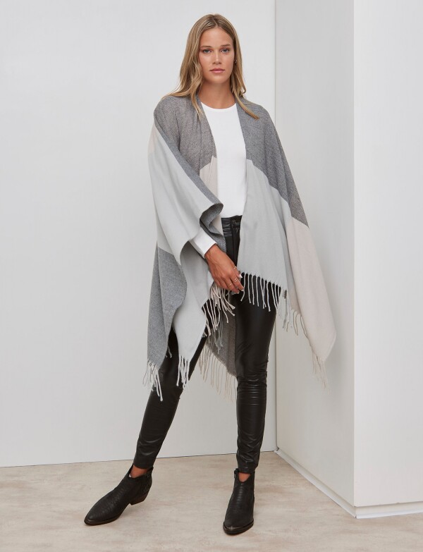 Ruana Colorblock GRIS/MULTI