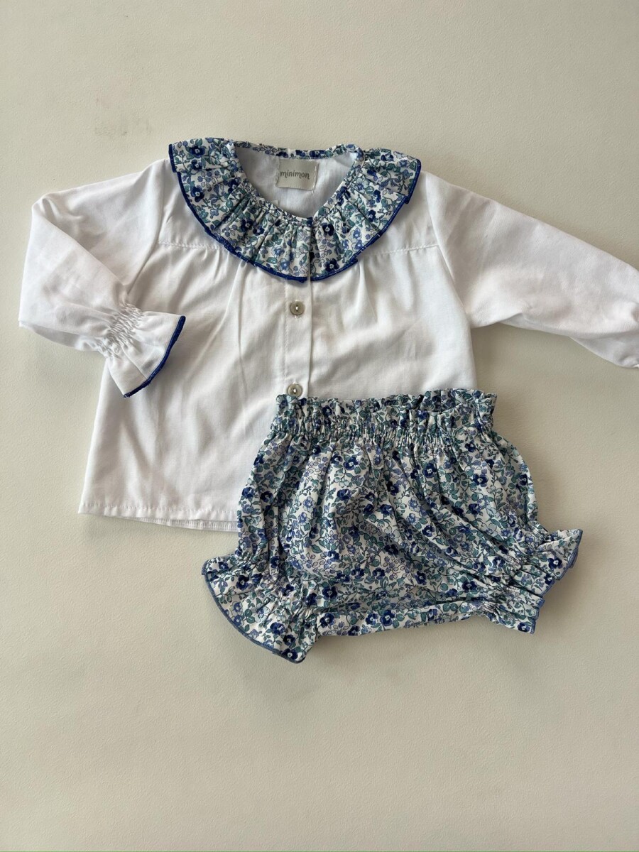 Camisa ruffle liberty blue Camisa ruffle liberty blue