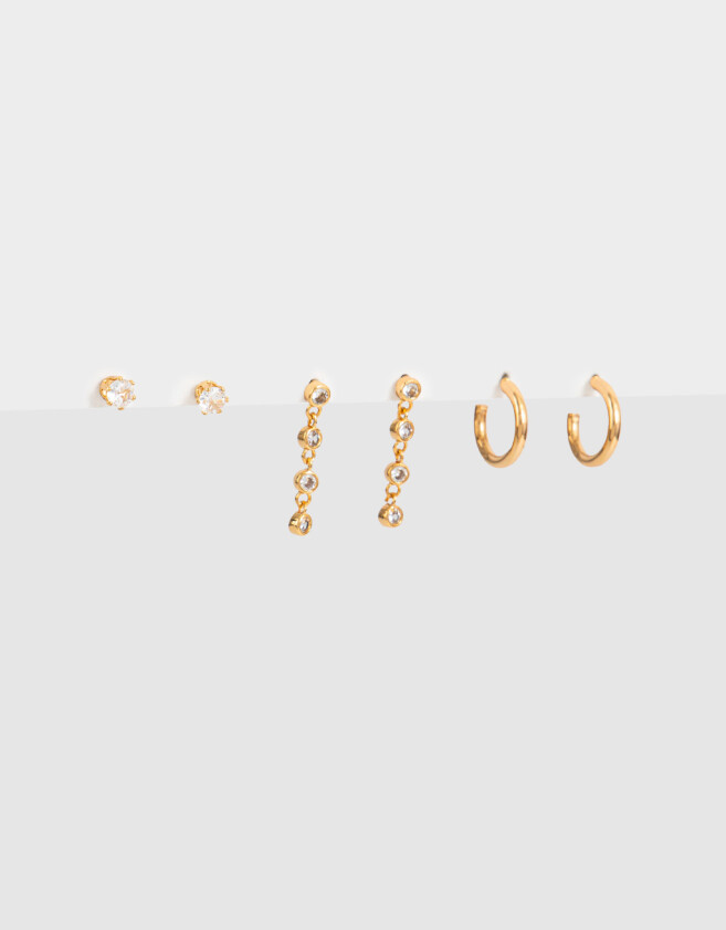 Aros Sets Bañada en Oro Set De Aros Bañado En Oro - Dorado