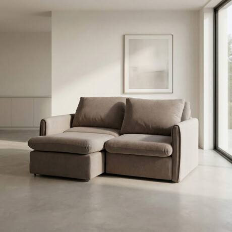 Sofá Hype (Retráctil) - Tela Microfibra - 2 cuerpos FX4-11 (Tostado)