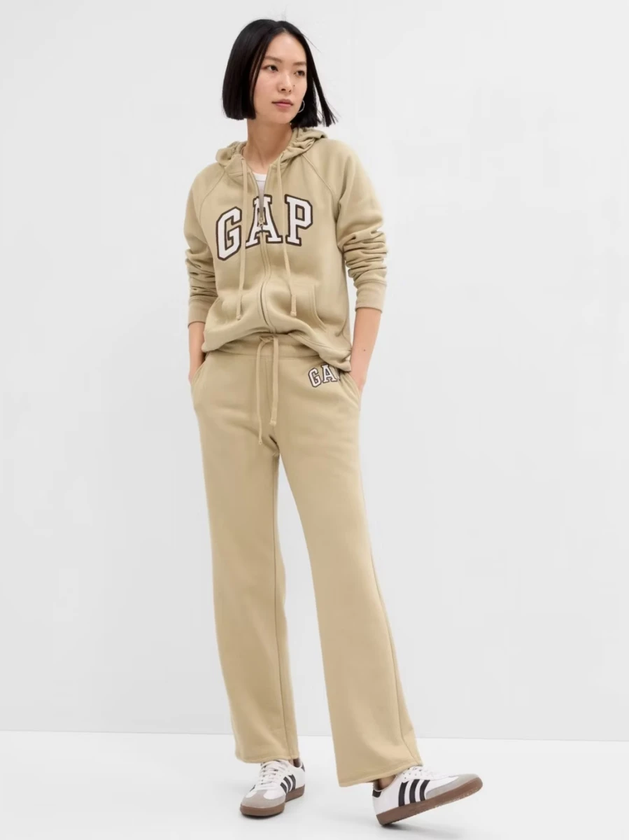 Pantalón Deportivo Logo Gap Sin Puño Mujer - Travertine Brn 15-1114 