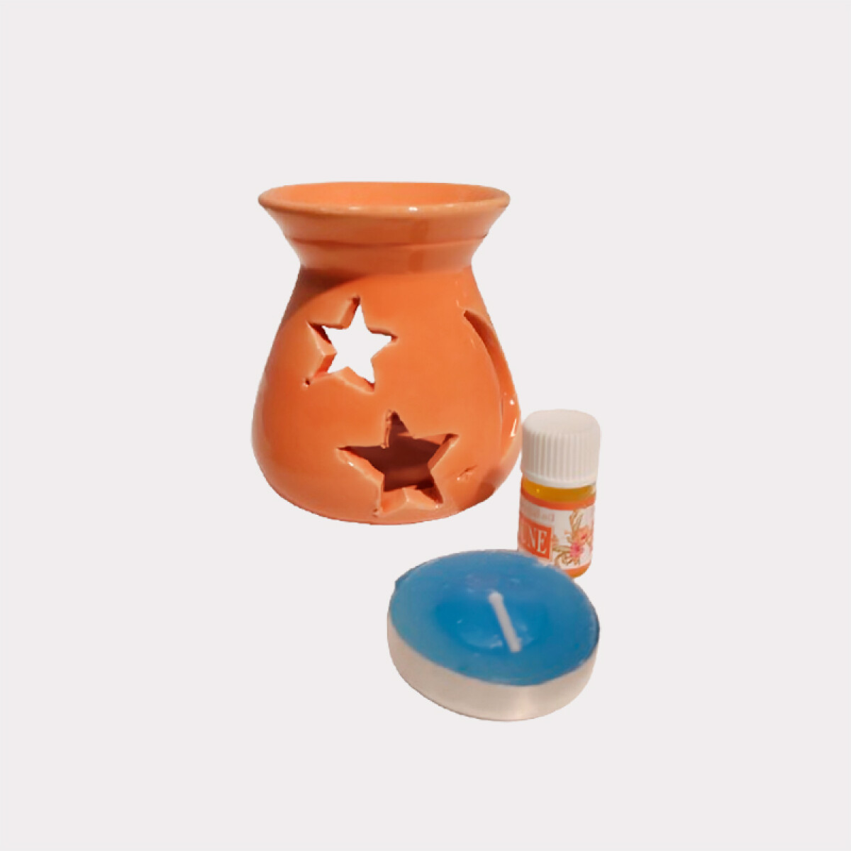 Set Hornito + Esencia + Vela - Naranja Estrellas 
