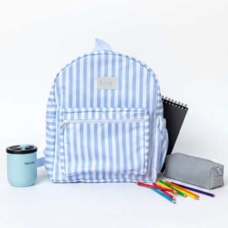Mochila Jardín Rayas Celeste
