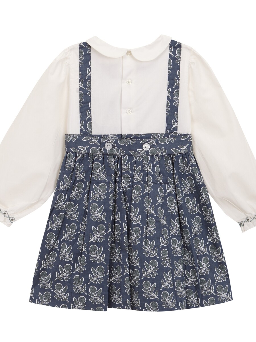 Vestido Efecto Pichi Azul Pato