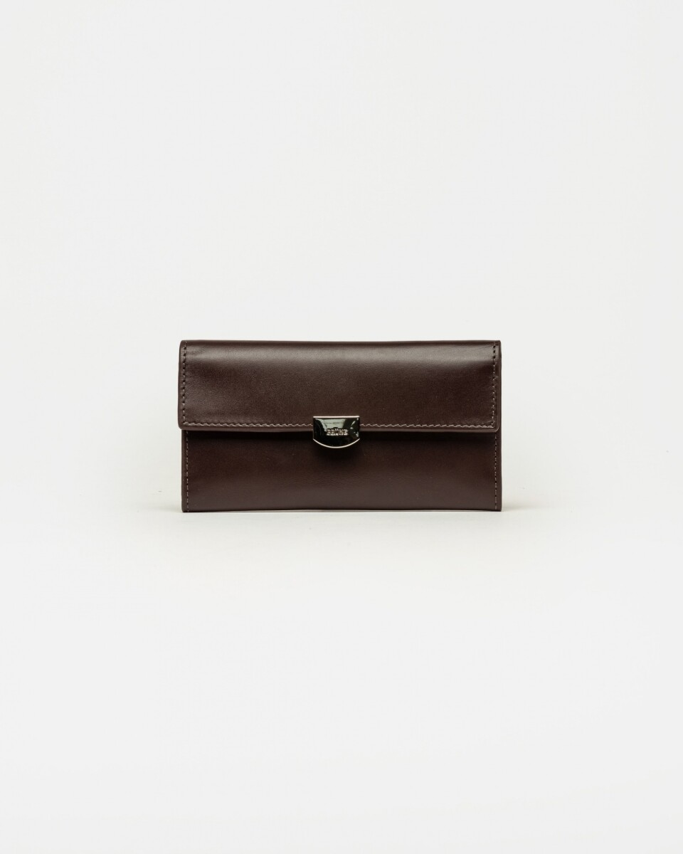 Billetera Dalia en cuero vaquita - Marron 