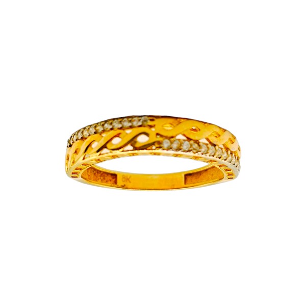 Anillo infinito-Oro bajo-Piedra circonia-AN8043 conpiedra
