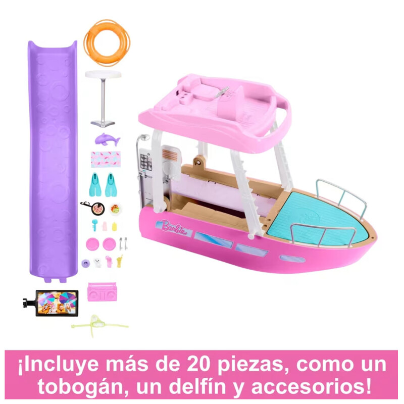 Barbie Barco Con Piscina Tobogán y accesorios Barbie Barco Con Piscina Tobogán y accesorios