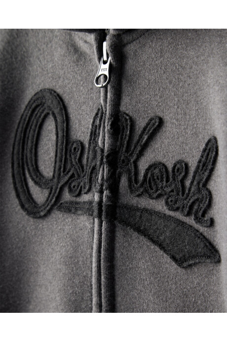 Campera de algodón con felpa, negra Sin color