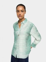 Camisa Fluida Con Estampado verde