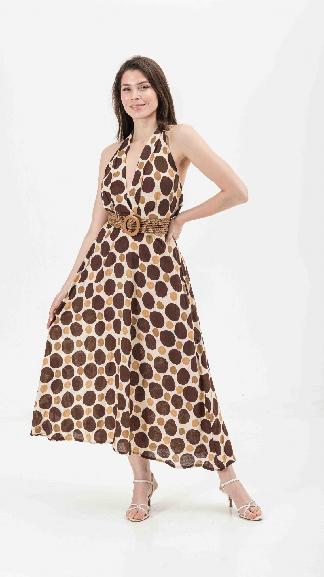 VESTIDO FLOR MARRÓN