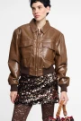 CHAQUETA BIKER CORTA Marron