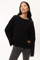 Sweater Oceano Crop Negro