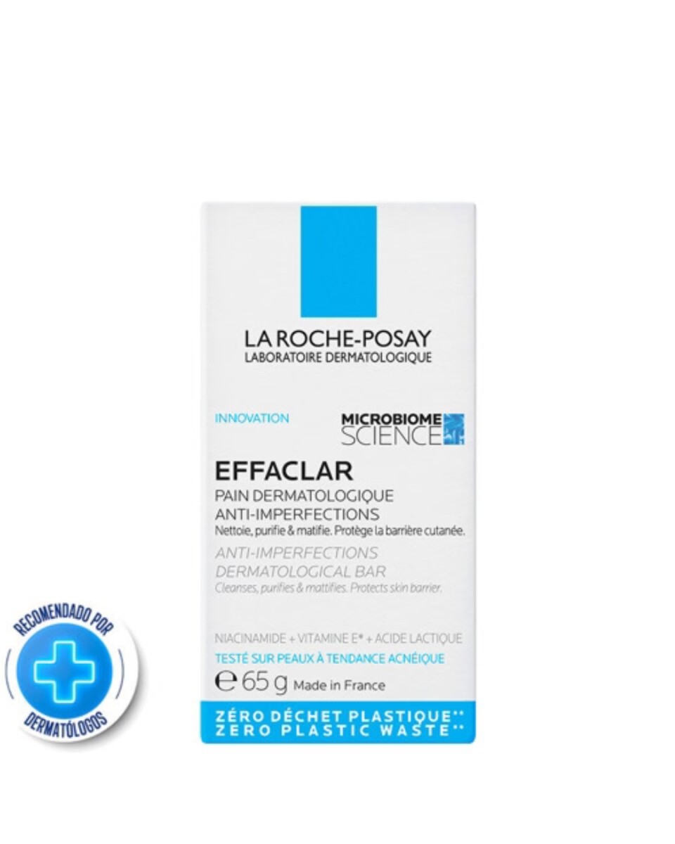 La Roche-Posay Effaclar Syndet Barra Dermatológica 65 gr | Limpieza Suave para Piel Grasa y Sensible