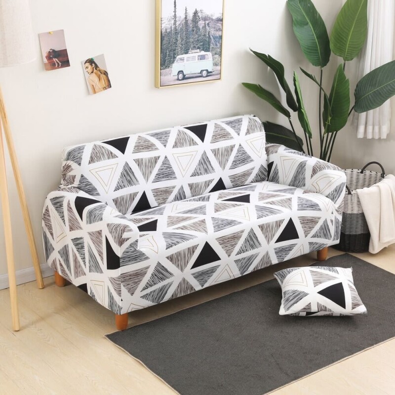 Funda sillón 4 cuerpos estampada Triángulos