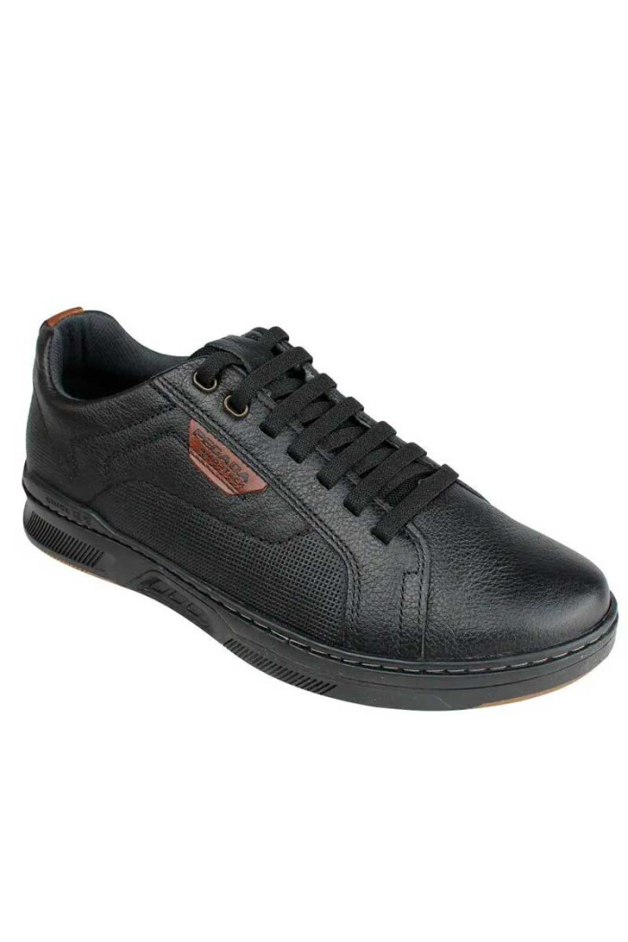 ZAPATENIS HOMBRE PEGADA CUERO 110602 Negro