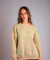 Buzo Print beige con verde