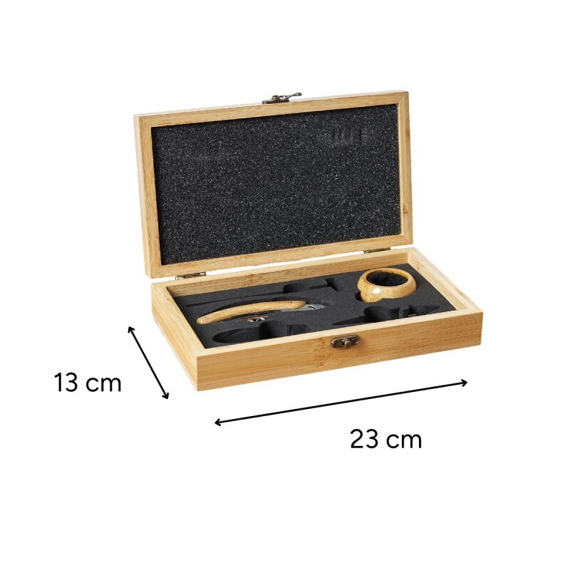 kit de vino de 5 piezas en caja de Bambu kit de vino de 5 piezas en caja de Bambu