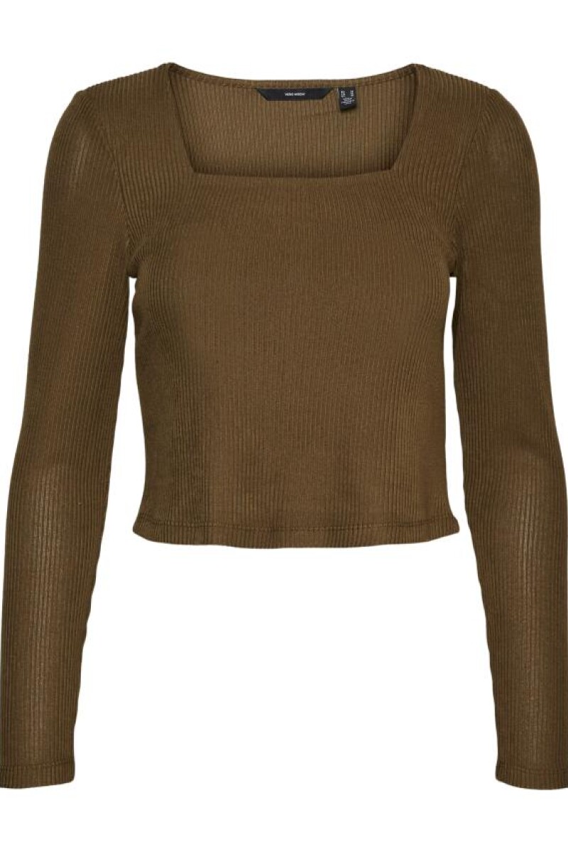 Top Fannie Escote Cuadrado Dark Olive