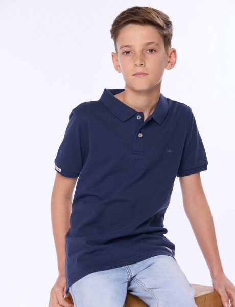 REMERA POLO PIQUE LISA Azul