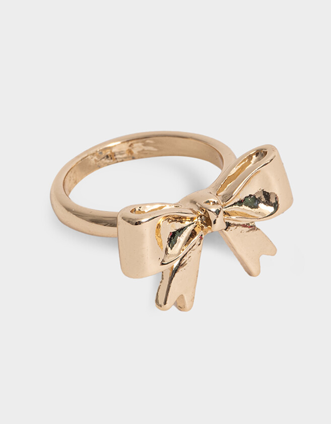 Anillos Medianos y Grandes Moño Anillo Metal Moño Bold - Dorado