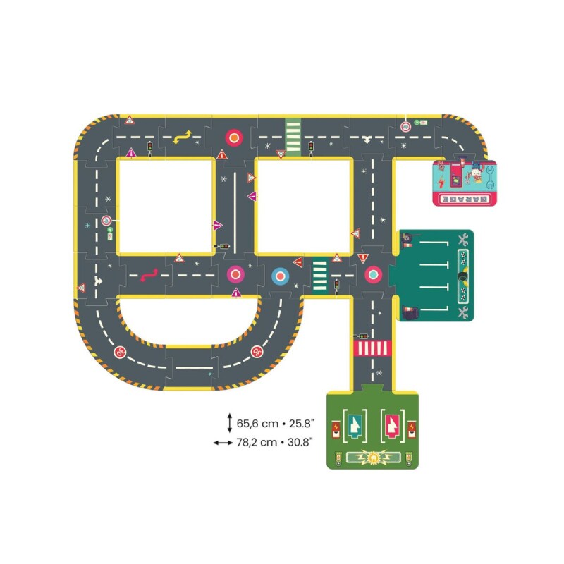 Puzzle de suelo gigante de pista de carreras Crazy Motors Djeco Puzzle De Suelo Gigante De Pista De Carreras Crazy Motors Djeco