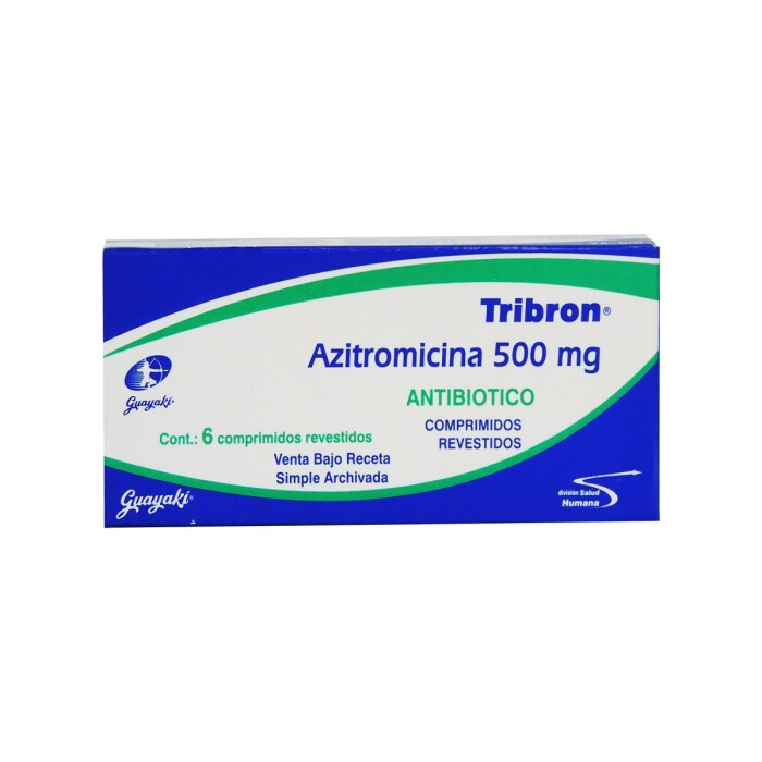 TRIBRON 500 MG. CJ X 6 COMP. REC. única