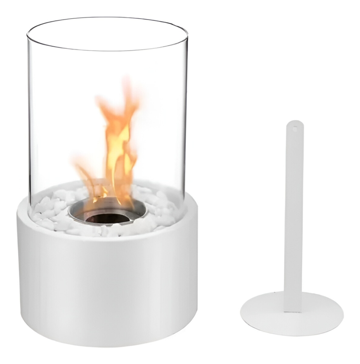 Estufa Fogón De Bioetanol Cilíndrica Grande - Blanca 