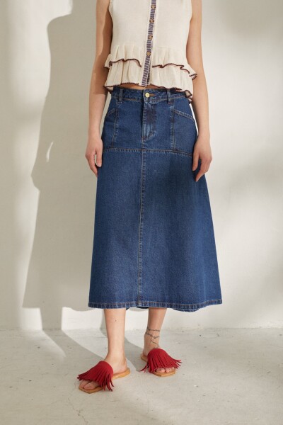 FALDA POMELA DENIM Azul