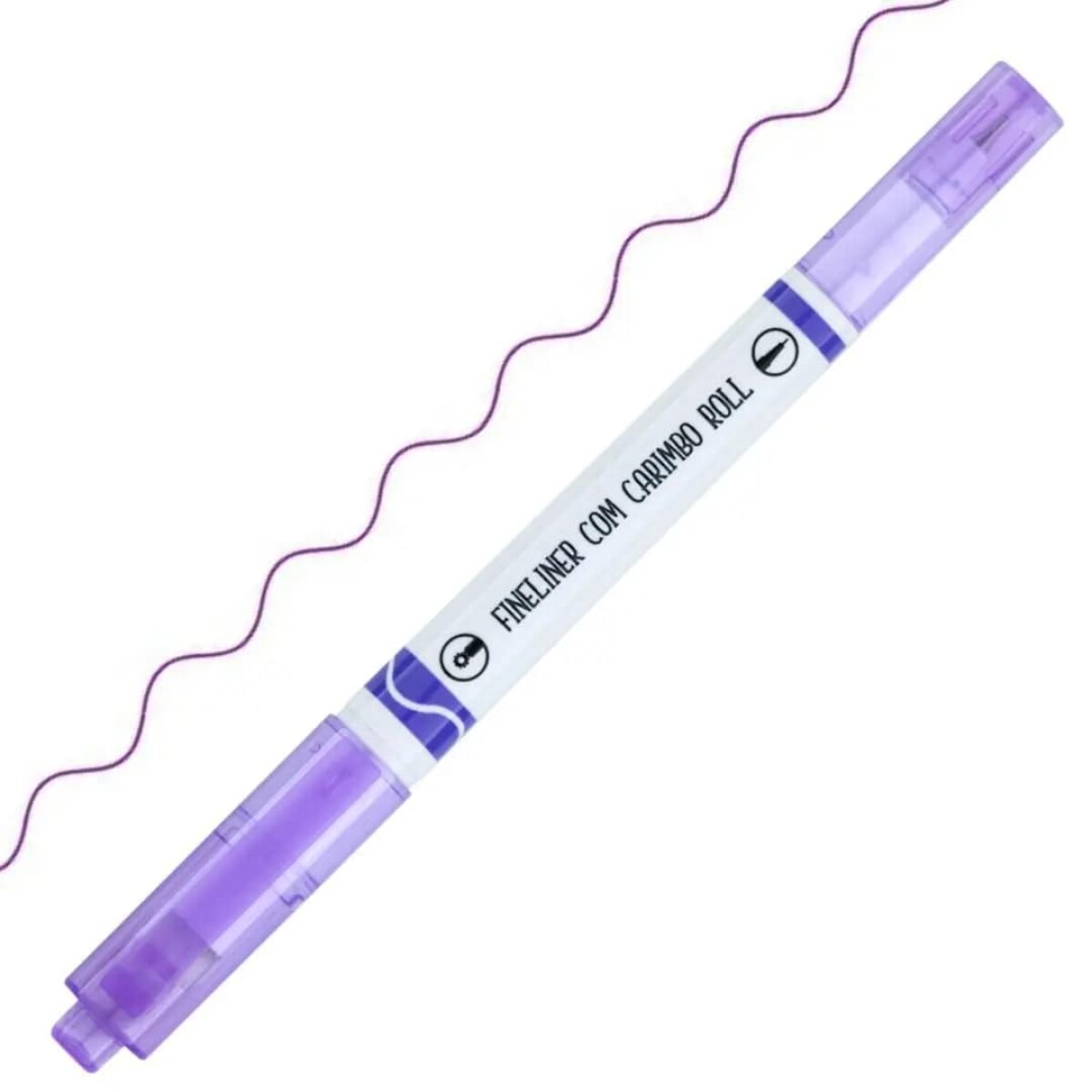 Fibra con Sello BRW 2 en 1 - Lila y sello de linea continua ondulada 