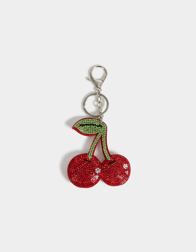 Llavero Acrilico Llavero Y Charm De Fruta Con Strass - Rojo Medio