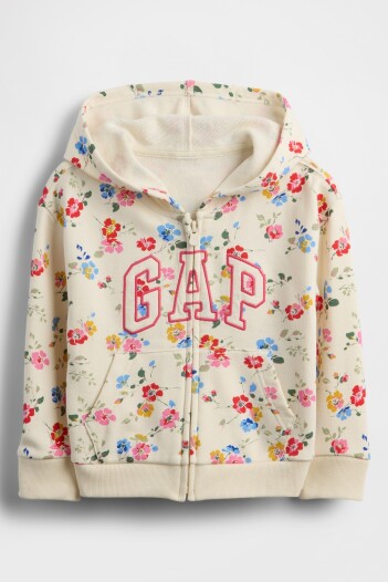 Buzo Canguro Con Cierre Logo S/Felpa Toddler Niña New Off White
