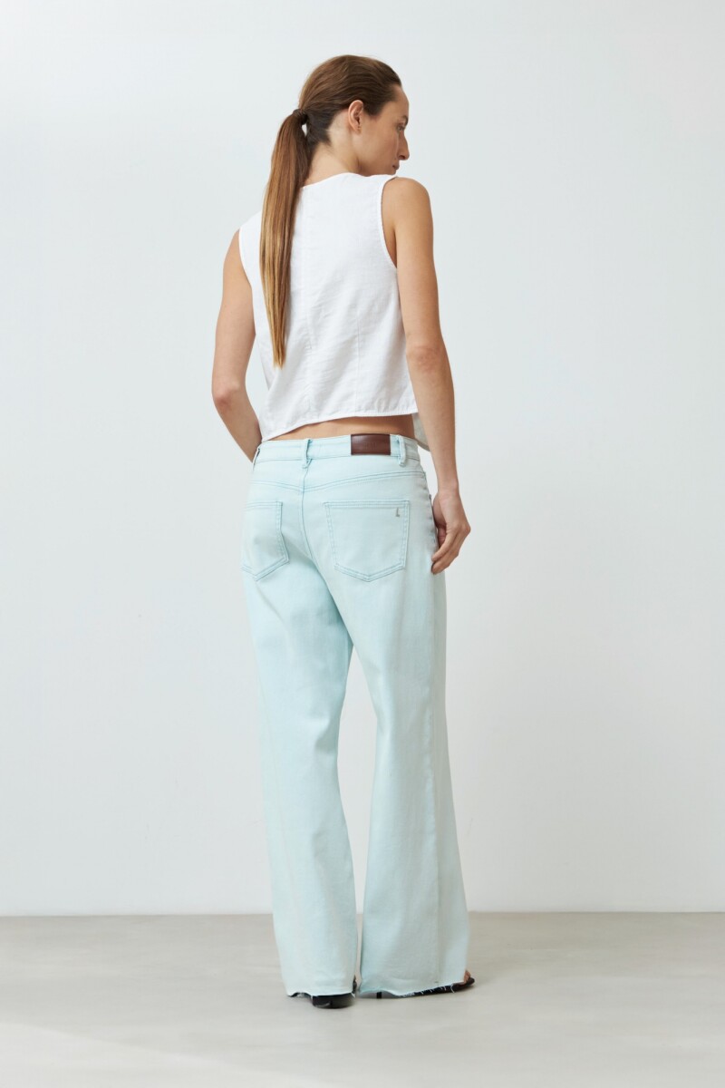 Jeans wide leg Alanis verde agua