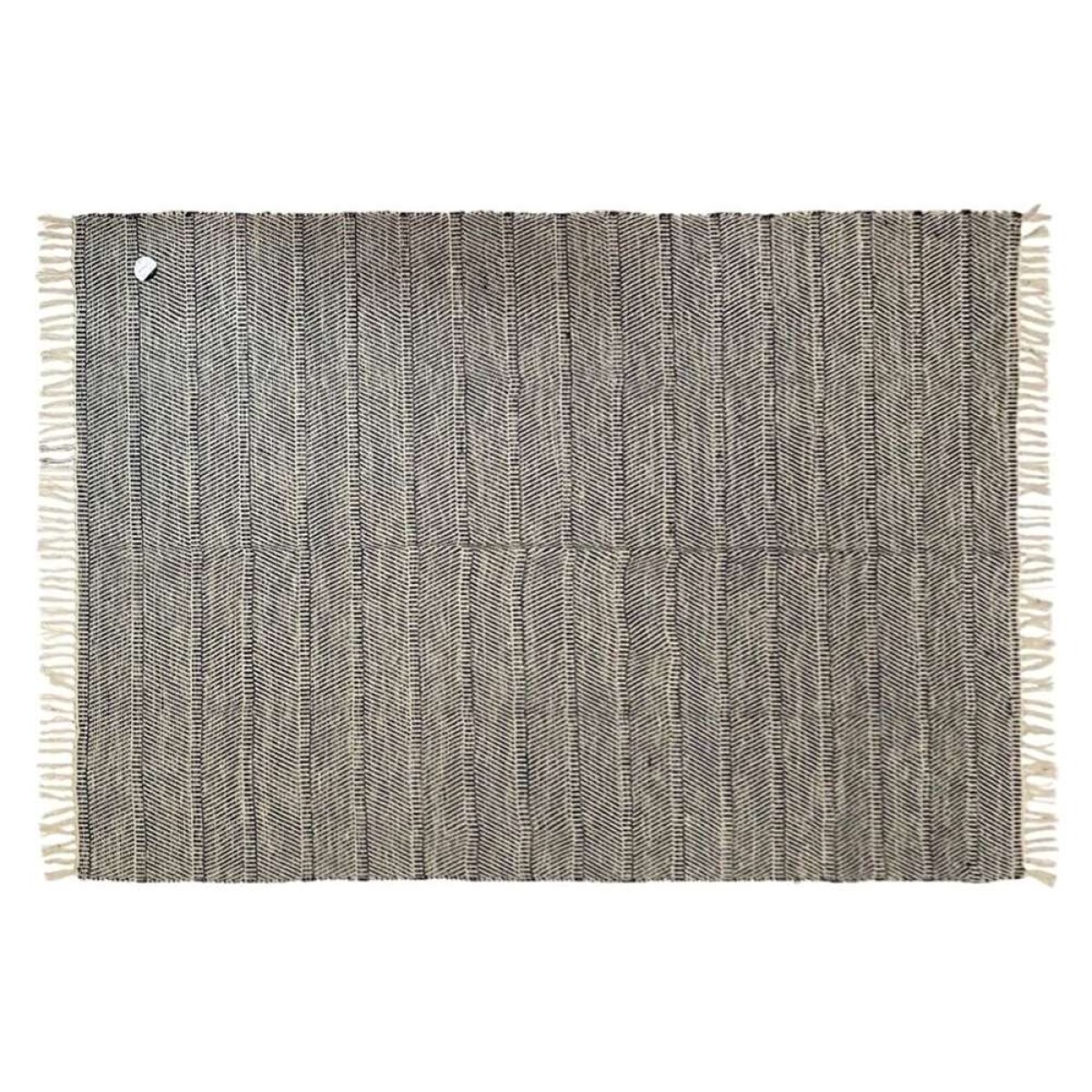 Alfombra 170X250Cm Jaspeado Flecos - Natural Y Navy 