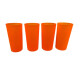 Vaso Plastico Neón x4 Naranja