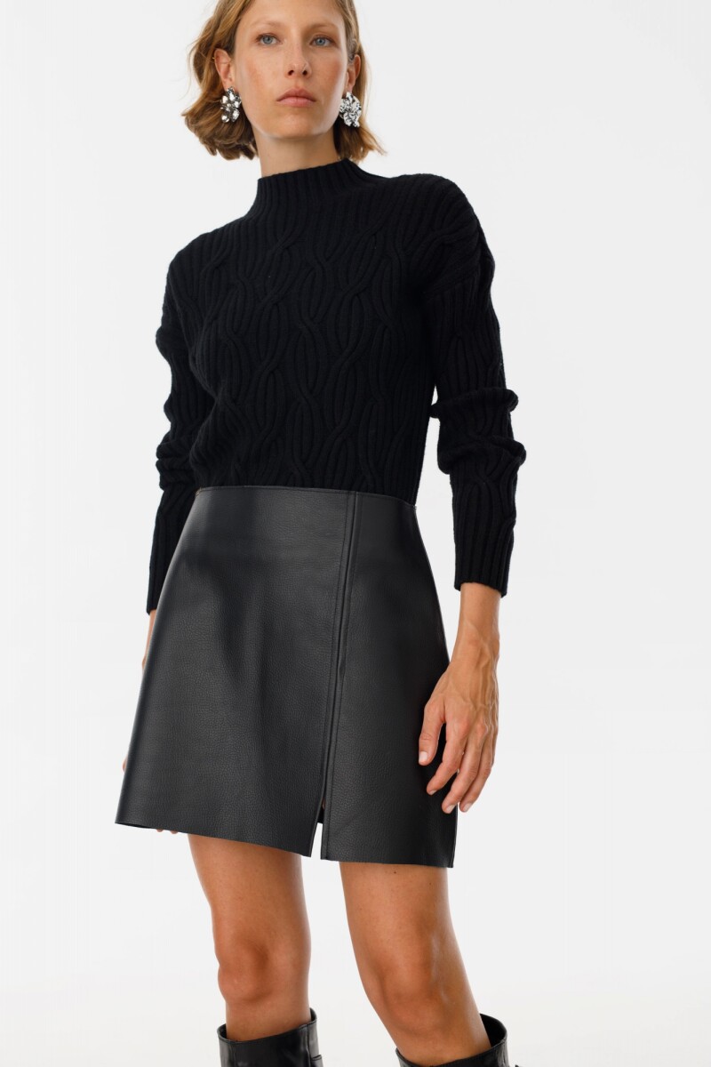 Falda Leather Marina Negro