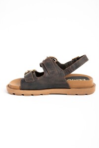 Sandalias De Doble Tira Con Talón Chocolate