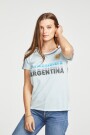 REMERA RECYCLED BLOCKED Celeste