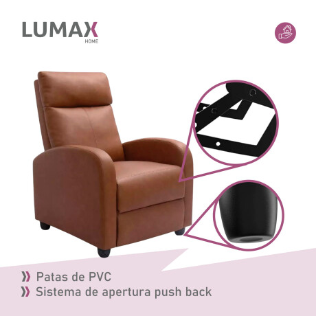 Sillón Reclinable Charlton Butaca Sofa Living Marrón