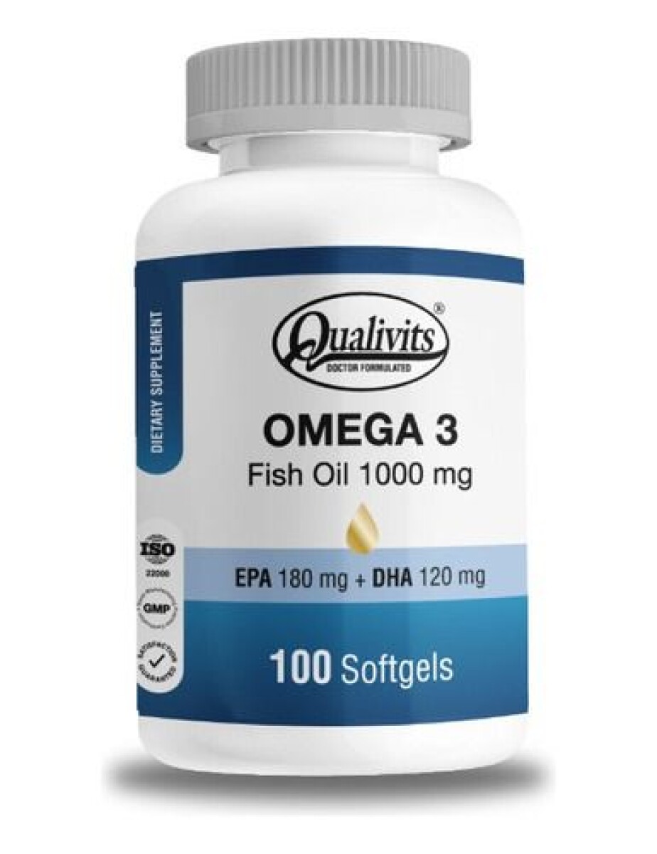 Qualivits Omega 3 100 Softgels | Suplemento Cardioprotector y Antiinflamatorio 
